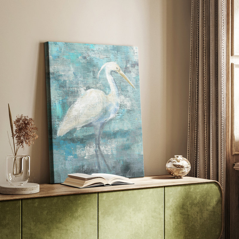Aigrette côtière I - galerie Cavas, H 48 po x l 32 po