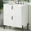 Meuble-lavabo de 30 po en blanc, avec comptoir en céramique, glissières de tiroir à fermeture en douceur, style cannelé et plan de rangement à deux niveaux avec évier, système, apparence, extension complète pour un maximum-1047127145
