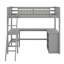 Lit mezzanine simple avec tablettes et bureau-901652603