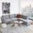 Glenda Upholstered 97.4 " Linen L-Shaped Sectional-827429559