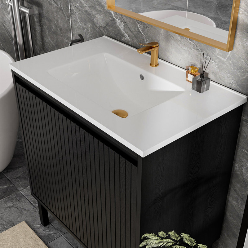 Meuble-lavabo 30 po sans lavabo, 30", Noir mat