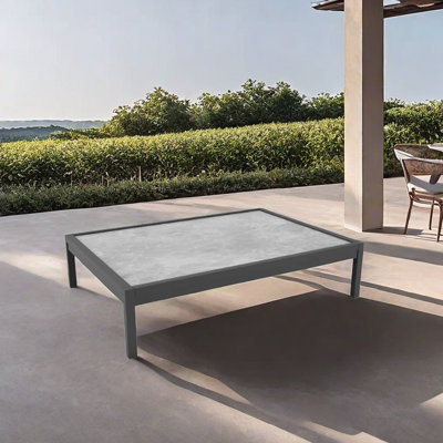 Table d'appoint d'extérieur rectangulaire L 39,37 po x l 27,55 po Viorela