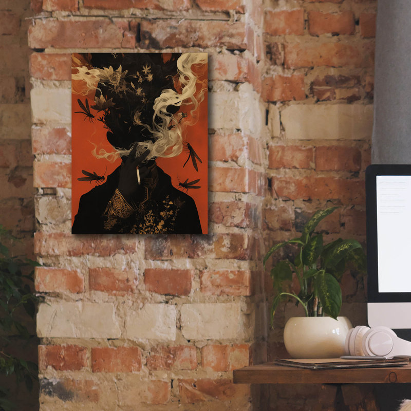 «Smoke and Shadow» par r3darch0n, art mural sur toile, H 16 po x l 12 po x P 0,75 po