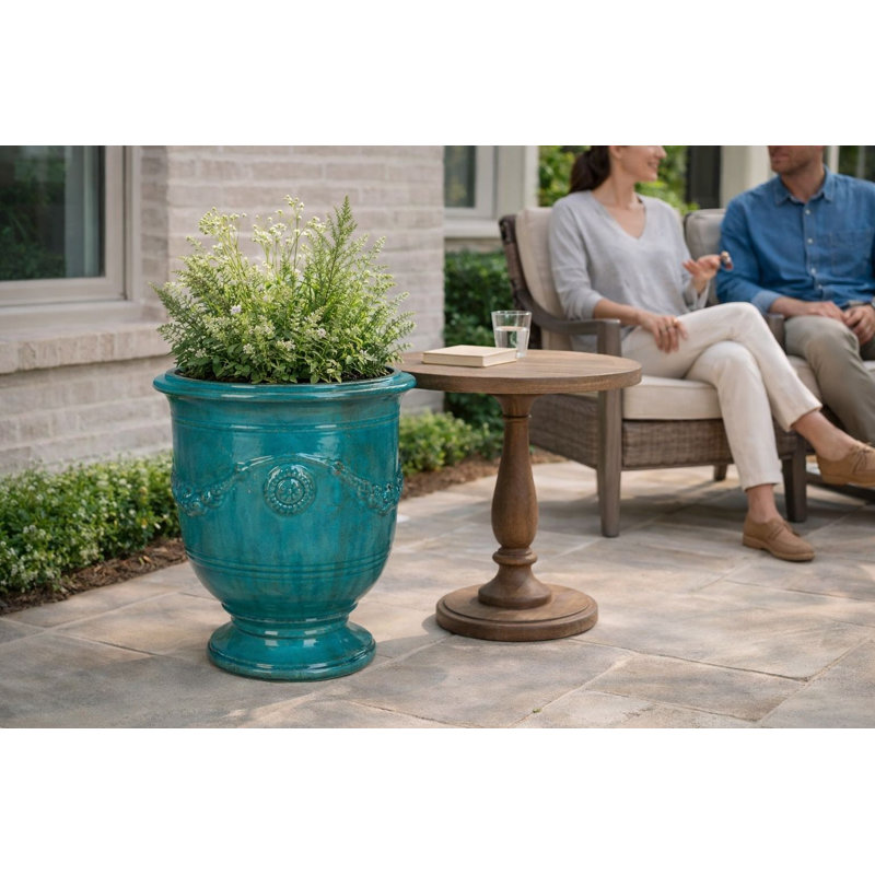 Urne Cezanne 24 po - Turquoise, Des joints pivotants doubles de 24 po, Turquoise