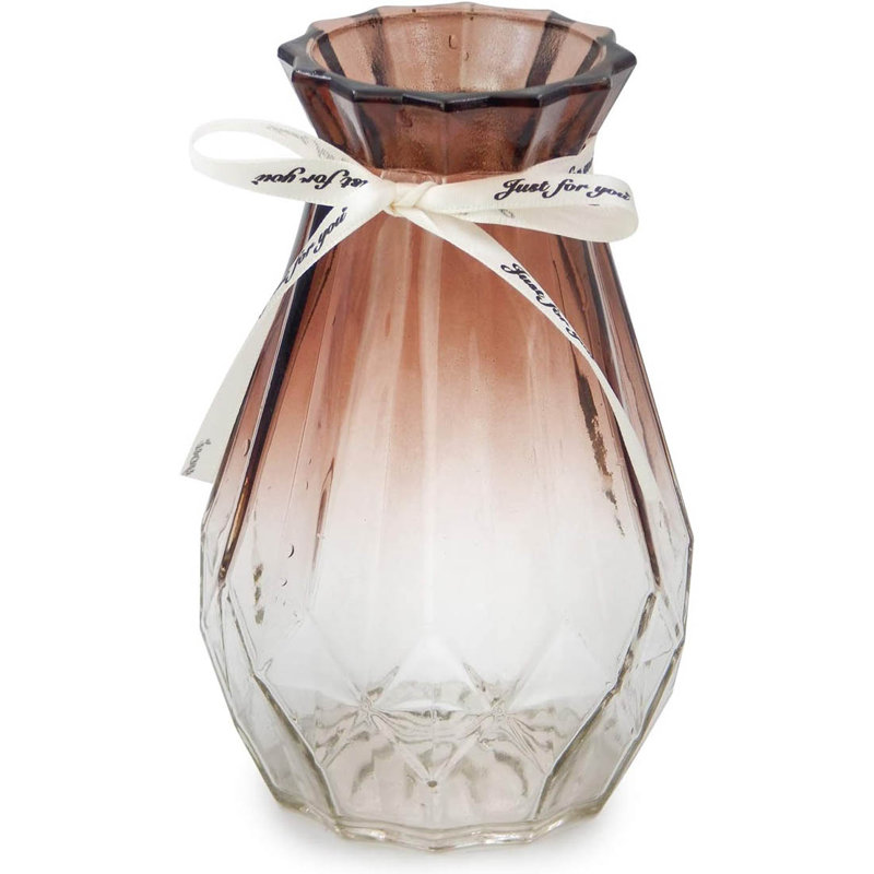 Glass Table Vase, Brown/Clear