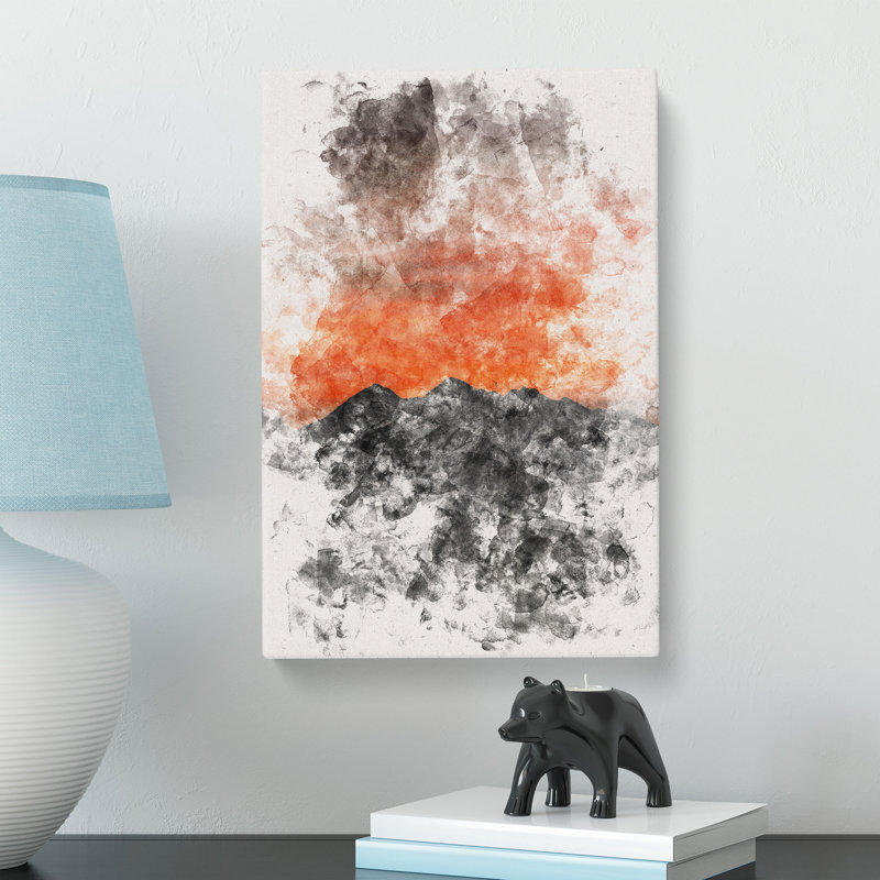 Orange Sky Above Mountains In Italy - Wrapped Canvas Painting, 60cm H x 40cm W x 3cm D