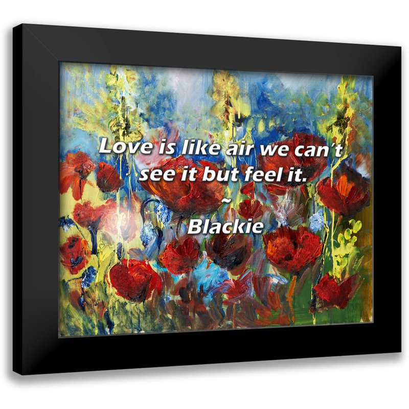 Citation de Blackie: l'amour est comme l'air, on ne peut pas le voir mais le sentir.