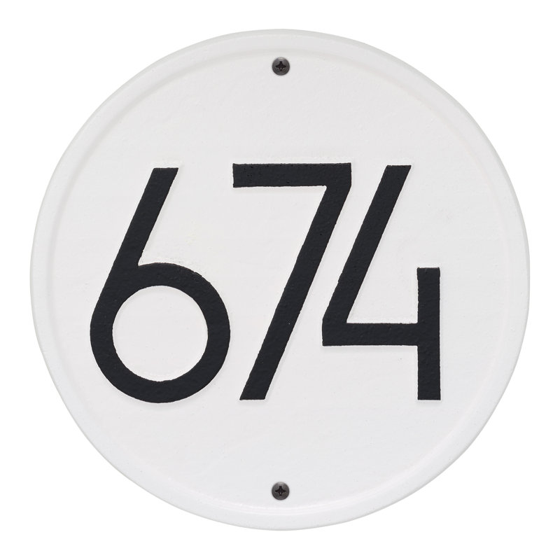Plaque d'adresse murale 1 ligne personnalisée, Blanc / Noir, Oui