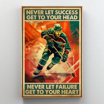 «Hockey Never Let Success», reproduction d'art graphique sur toile tendue