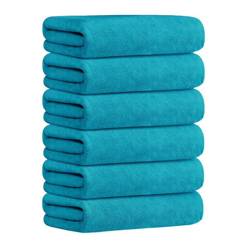 Ensemble de serviettes en microfibre pour salle de bain, 6 pièces, 30 po x 60 po, Turquoise