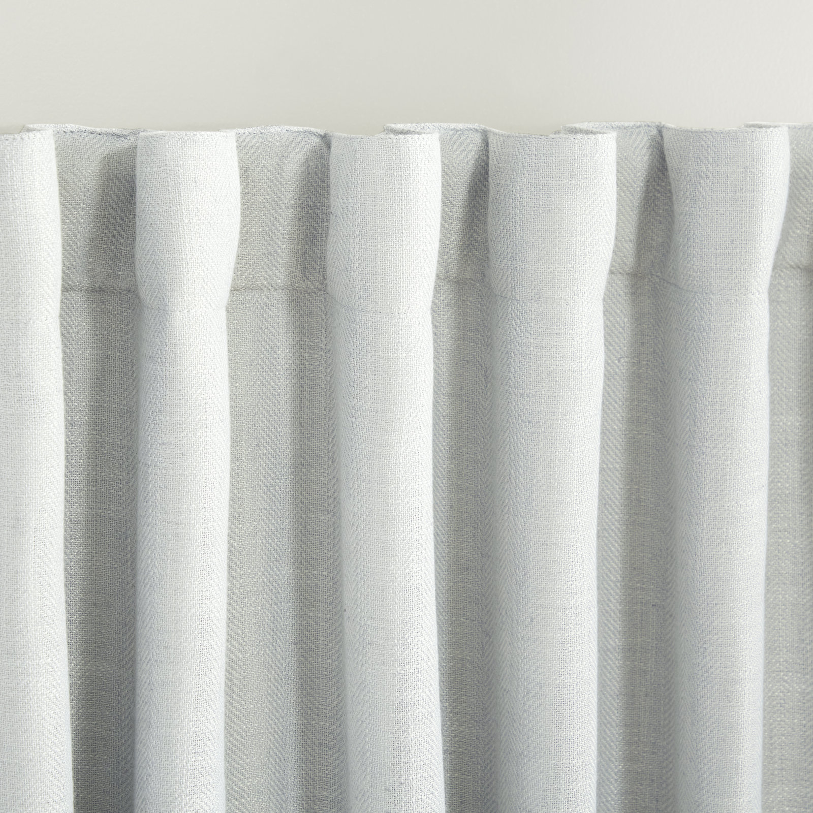 Lauren Ralph Lauren Linen Herringbone Blackout Panel, Gray, 52" W x 96" L
