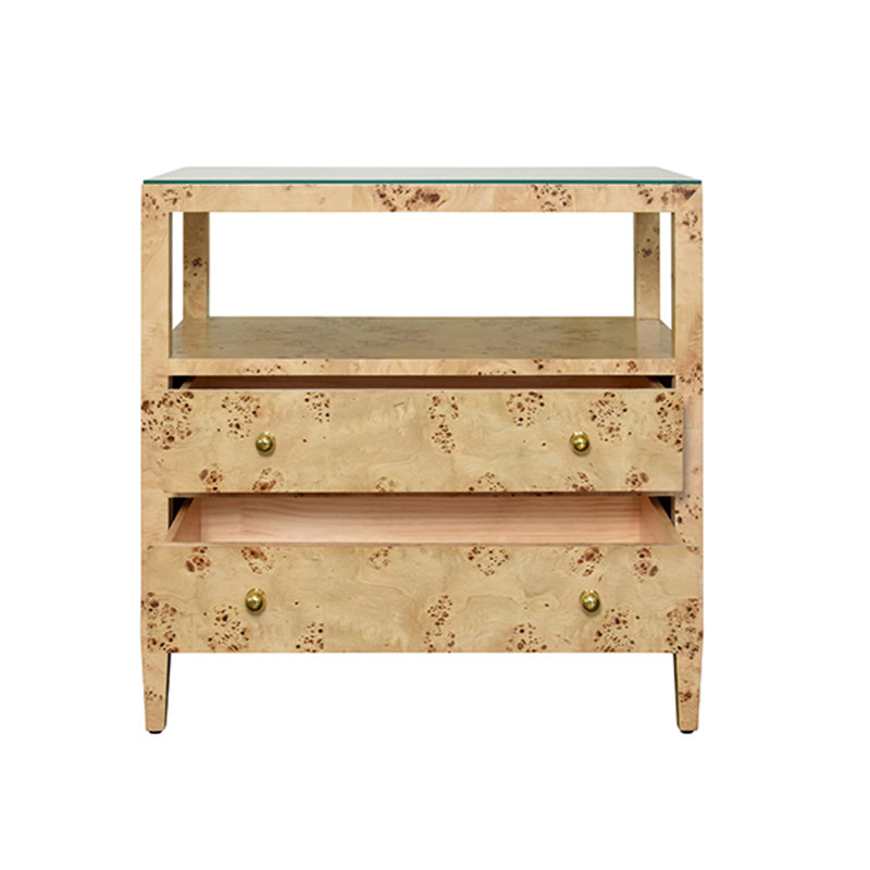 Douglas Glass End Table, Brown