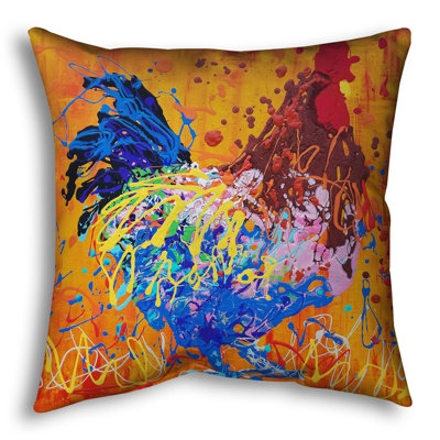 Throw Pillow, Freeman the Rooster by Jeff Boutin