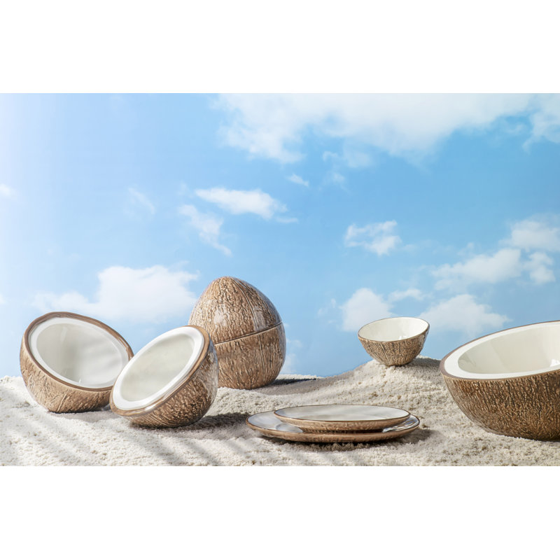 Tropical Fruits Earthenware Dessert Bowl