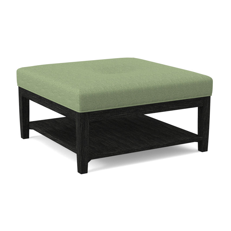 Hammond Square Ottoman, Antique Black Finish, Stone Crypton Performance; 0884-83