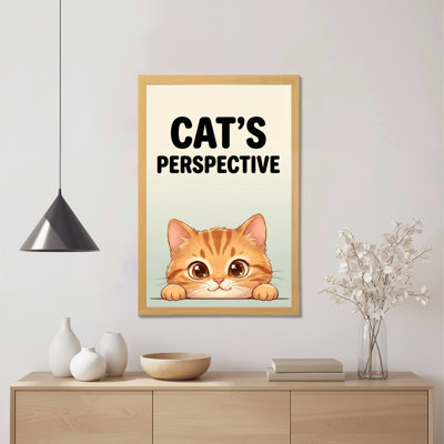 Chats Perspectives, dessin de chaton, reproduction d'art sur toile tendue sur toile, ensemble de 1