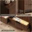 Commode à 6 tiroirs cannelée de 55 po de largeur pour chambre à coucher, commode en bois moderne avec commode pour meuble télé avec rangement pour la chambre à coucher, le salon, le vestibule,-1120720263