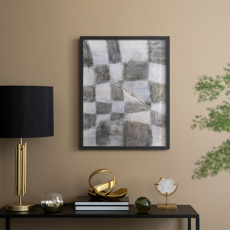 Rustic Textile II Framed Print - Solid Wood, 11" H x 9" W, Black