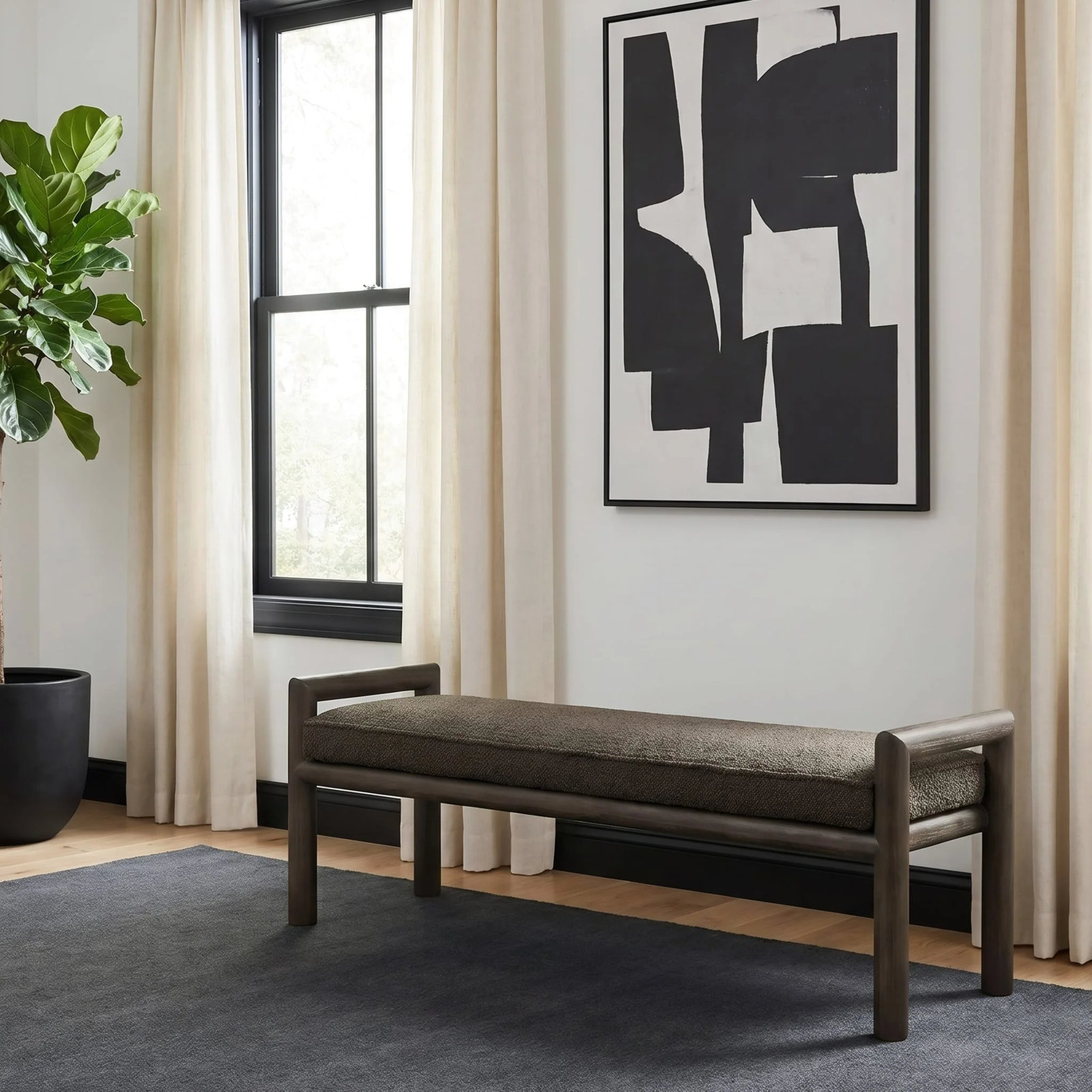 Colleen Bench, Basalt Gray, Gray