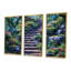 «Country Side Stairs With Blossoming Flowers», ensemble d'art mural champ de fleurs-1066932405-1066932404