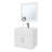 2-Door White Bathroom Vanity With Sink, Mirror And Floating Feature - 21 Inches High, 24 Wide, Particle Board, Versatile Layout Sink Brightens Space, Style-1095315135