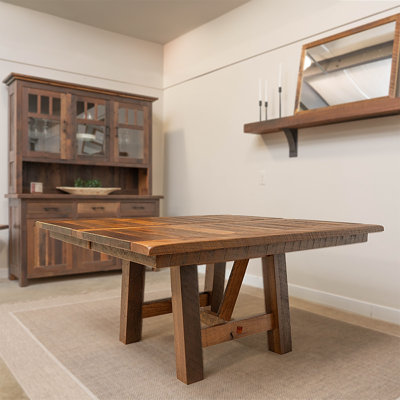 Hawthorne Reclaimed Wood Square Dining Table , 54"x54" , Natural stain