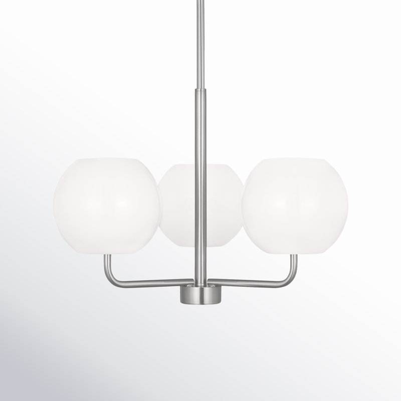 Jorund 3 - Light Dimmable Shaded / Spider Chandelier, Brushed Nickel, No