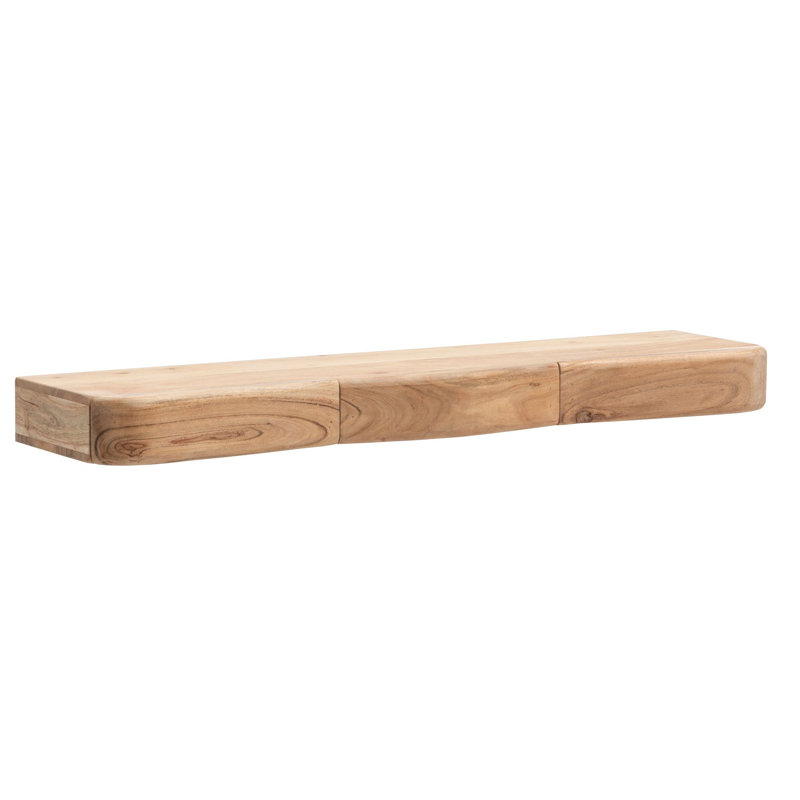 Acacia Solid Wood Floating Shelf, 8cm H x 100cm W x 20cm D.