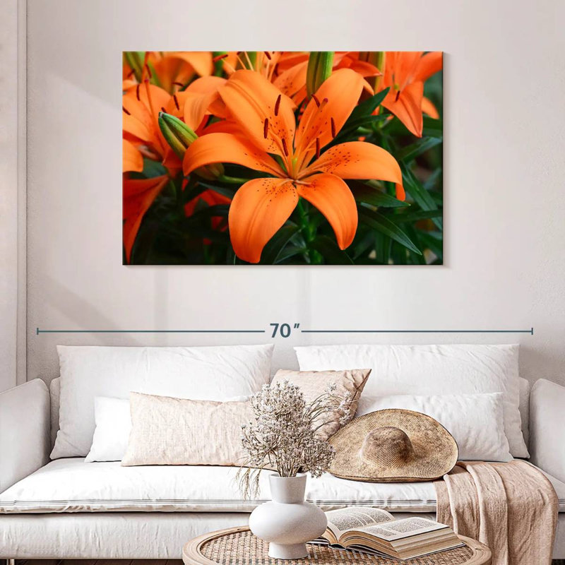 Harnek Orange Lily Flowers, 30'' H x 45'' W