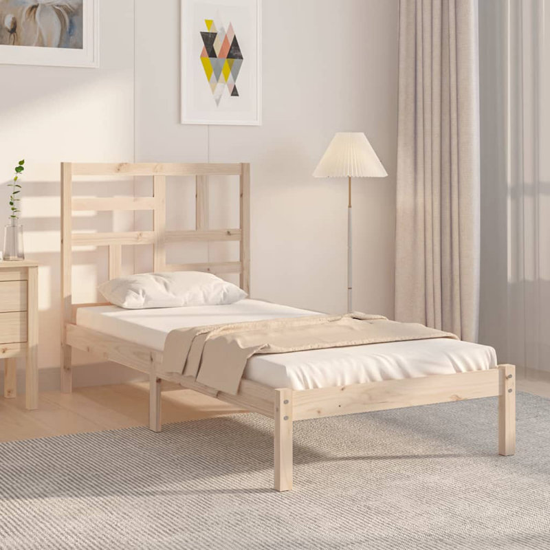 Bed Frame Solid Wood, natural, Small Single (2'6)