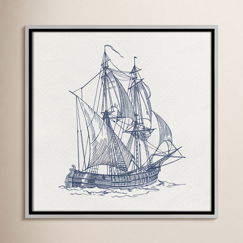 «Into the Sea I» par Kimberly Allen, Argent, H 17,5 po x l 17,5 po