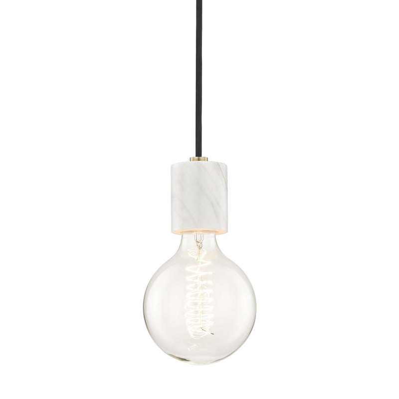 Luminaire suspendu à 1 lumière Asime, Laiton vieilli