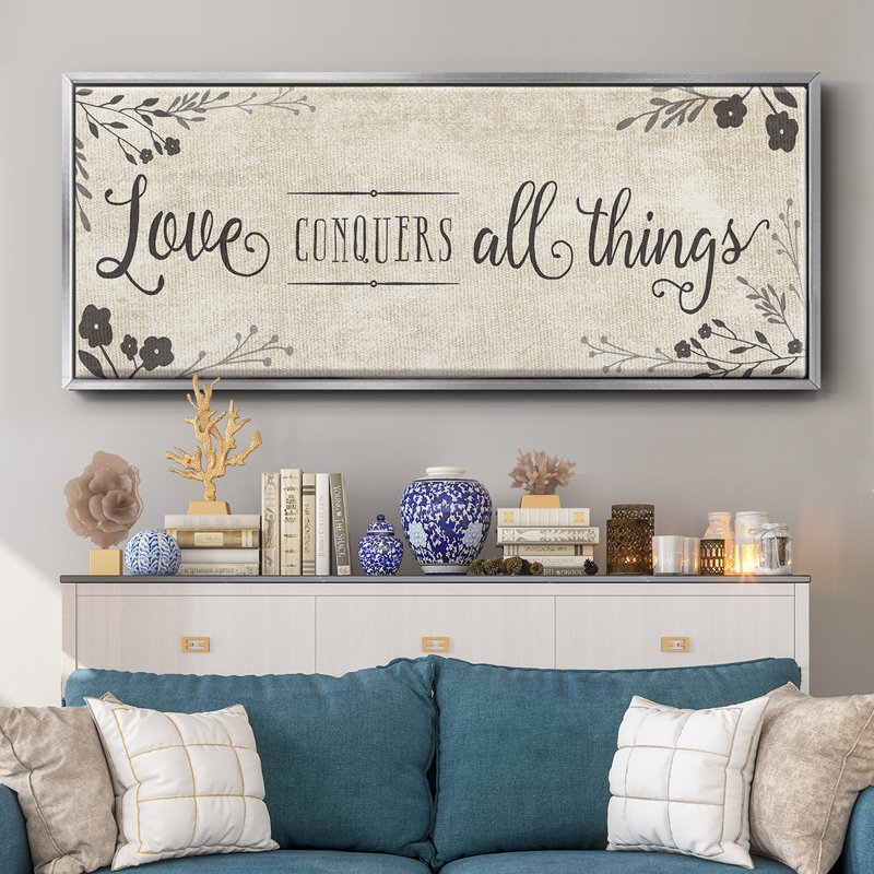 Love Conquers- Framed Canvas