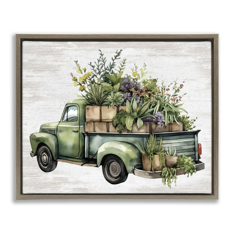 Art mural sur toile flottant Greenery, Cadre flottant orme Montalcino, H 17 po x l 21 po