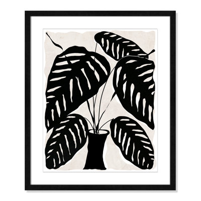 Black and White Potted Plant I Print