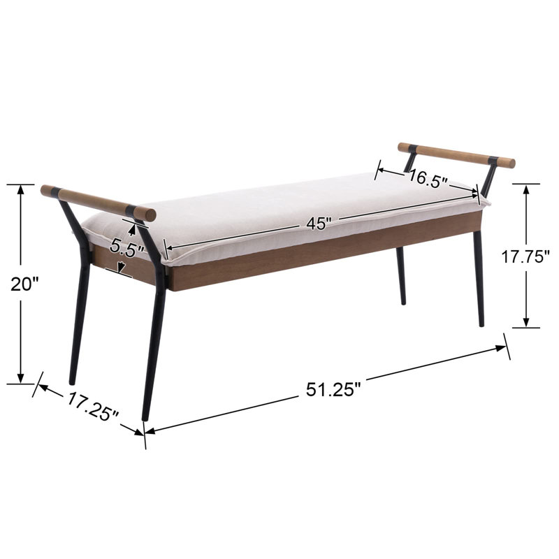 Zanaya Upholstered Bench, White