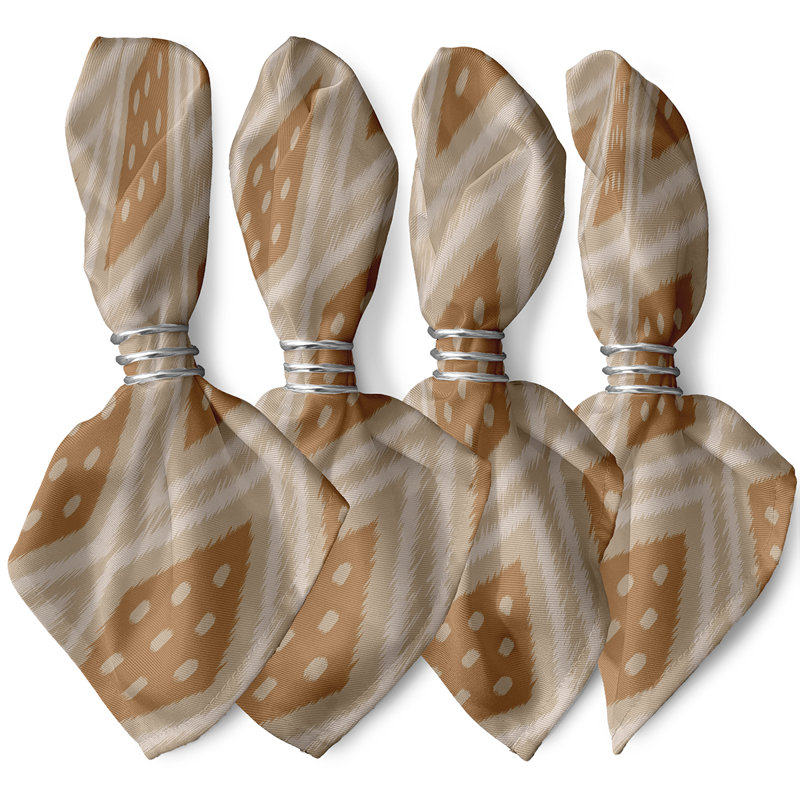 Ensemble de serviettes 4 pièces Sabrina, L 18 po x L 18 po, Taupe / brun
