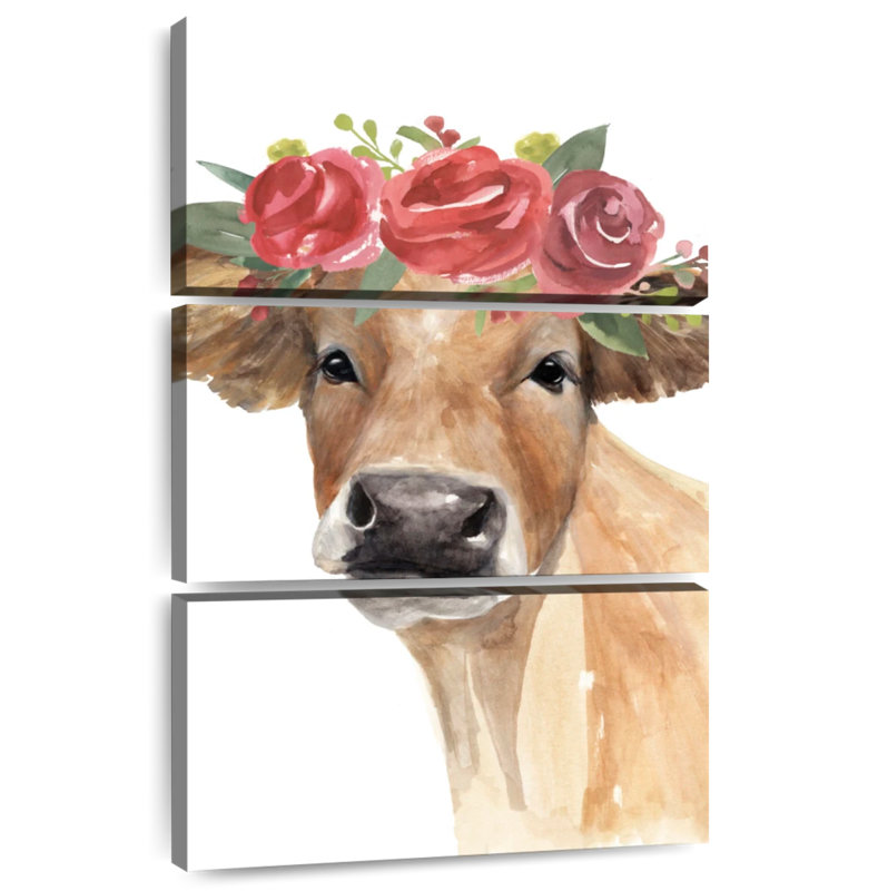 Vache en fleur Brampt II, H 32 po x l 20 po