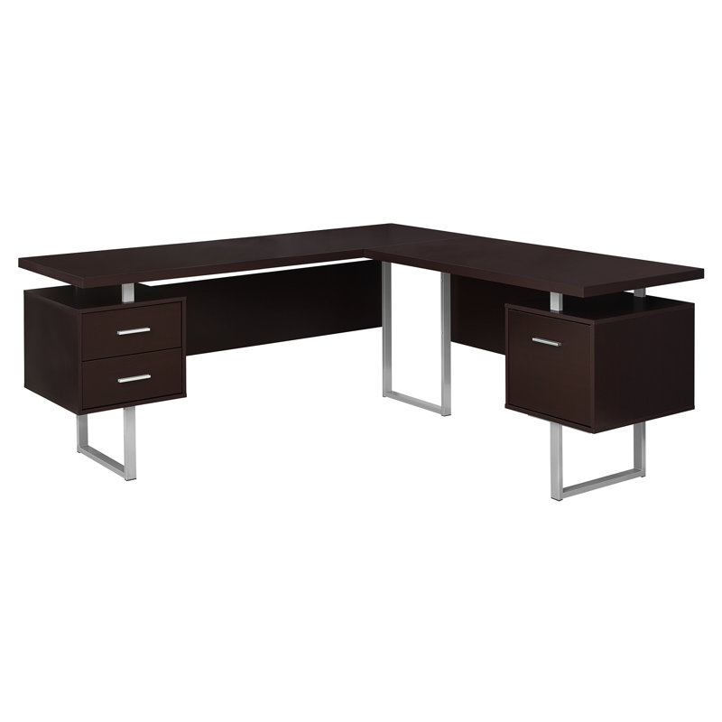 Bureau d'ordinateur, bureau personnel, coin, tiroirs de rangement, L 70 po, forme en L, travail, ordinateur portable, métal