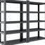 Étagère en métal de capacité de 2000 lb pour le garage, H 72 po à 5 niveaux, réglable, étagère noire, sous-sol et espace de travail-123428100