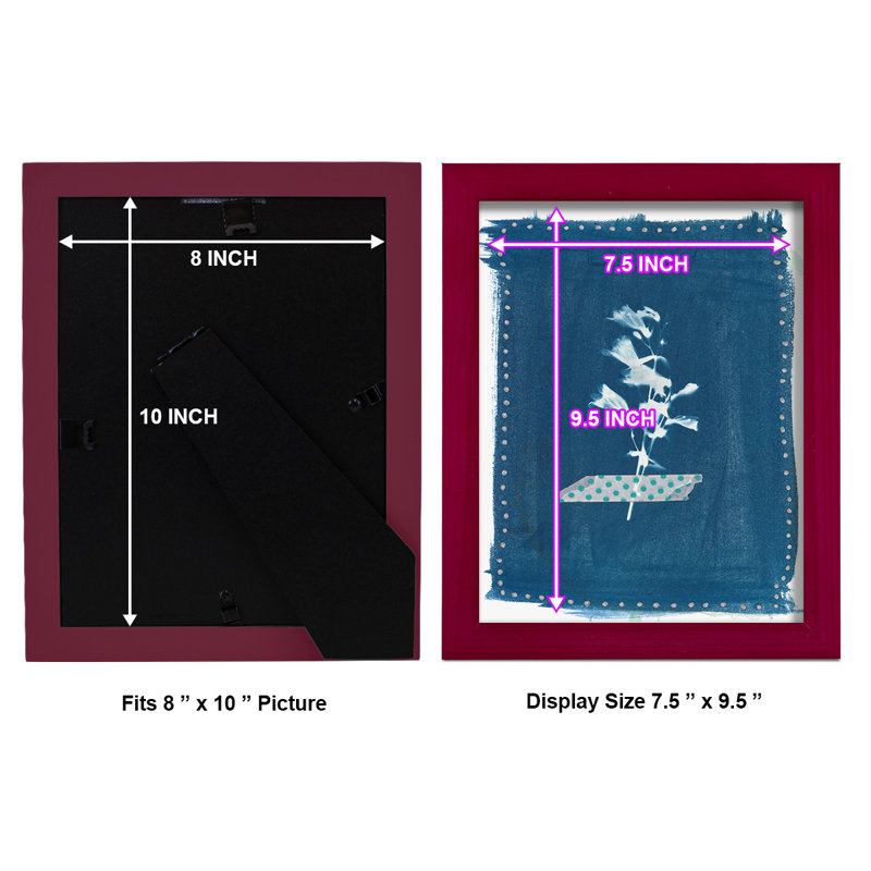 Impression sur cadre photo Cyanorphe Pressed Leaves I, H 11 po x l 9 po x P 1 po, Cadre rouge
