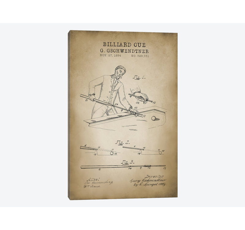 «Billiard VI», impression sur toile, H 26 po x l 18 po x P 1,5 po, Toile tendue, Pas de tapis