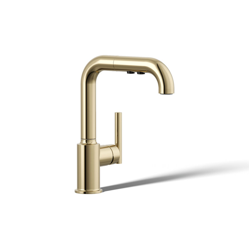 Purist Single Handle Kitchen Faucet, French Gold