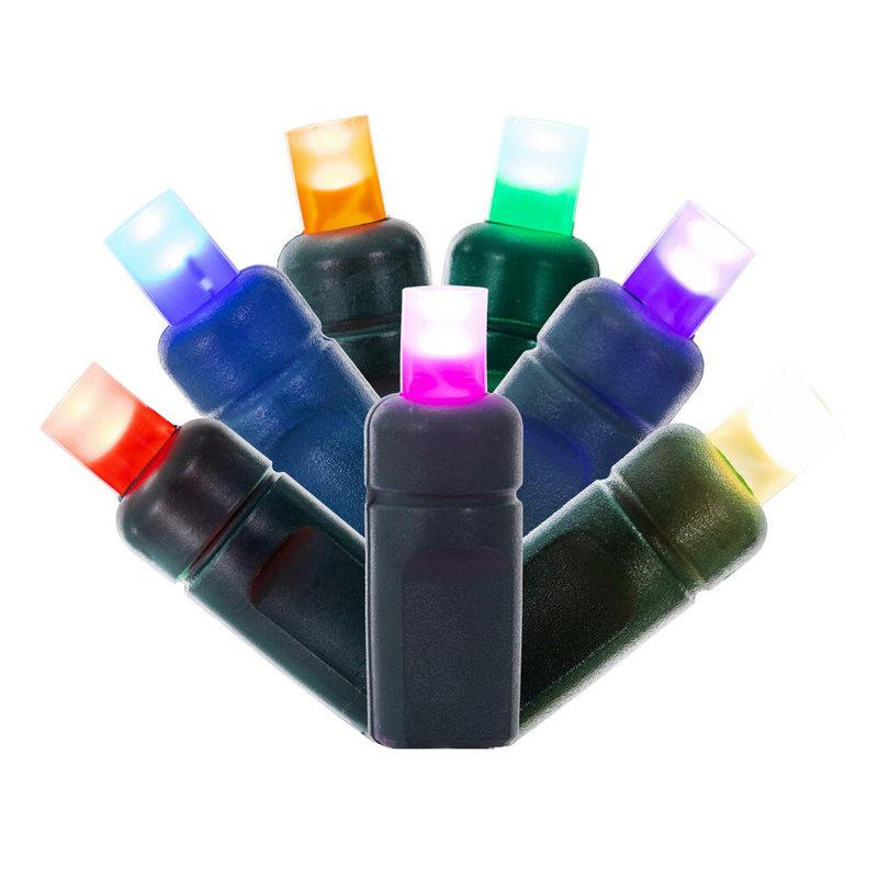 50 Frosted Multi Wide Angle Single Mold End-Connecting LED Light Set