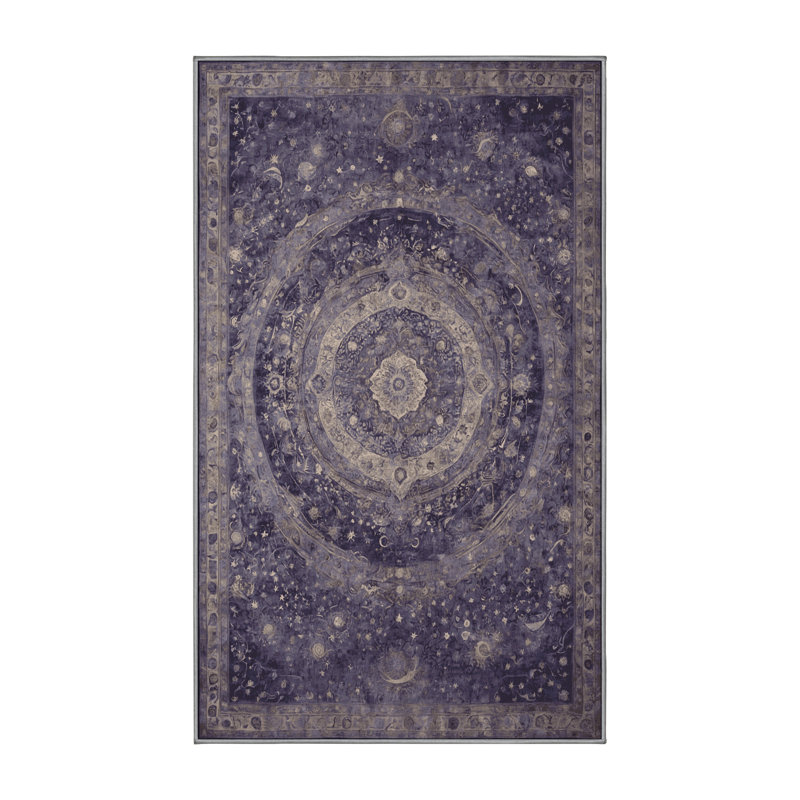 Tapis rose lavable à la machine, Rectangle de 5 pi x 8 pi
