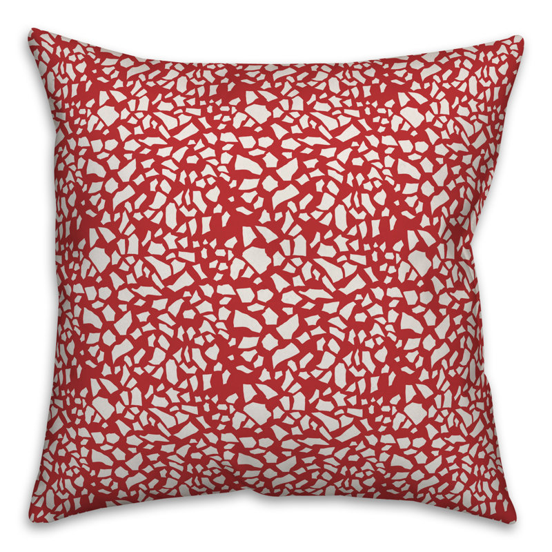  Coussin Dash, 16 po x 1 po, Rouge / blanc géométrique 2