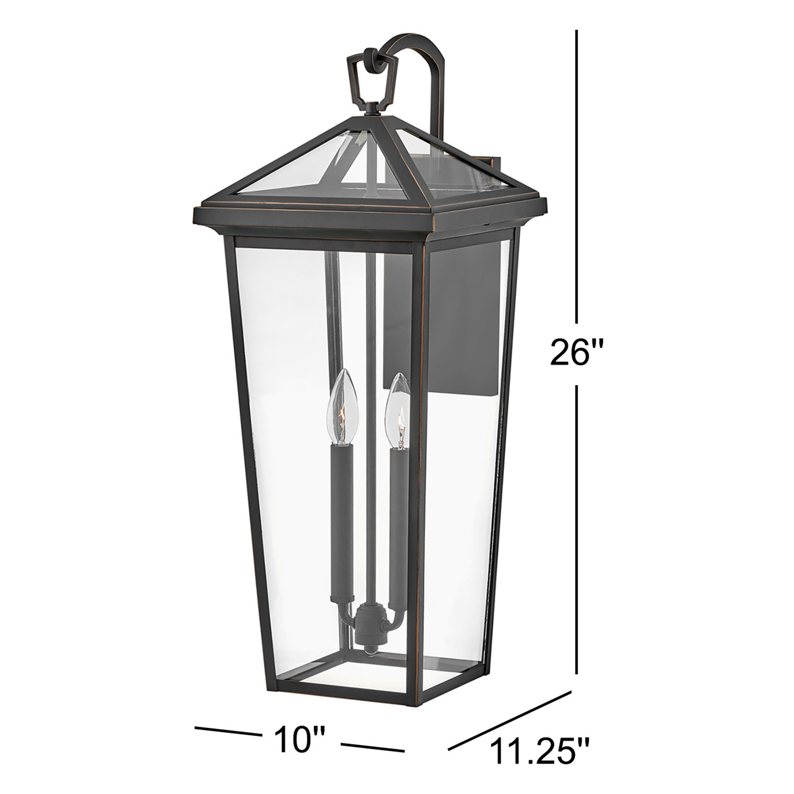 Caliana 2 Light Empire Outdoor Aluminium LED Wall Light, Oil Rubbed Bronze, 4
