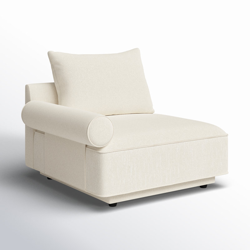 ROSELLO SLIPPER CHAIR, Novax White Boucle, 30" H x 37.75" W x 37.75" D, No