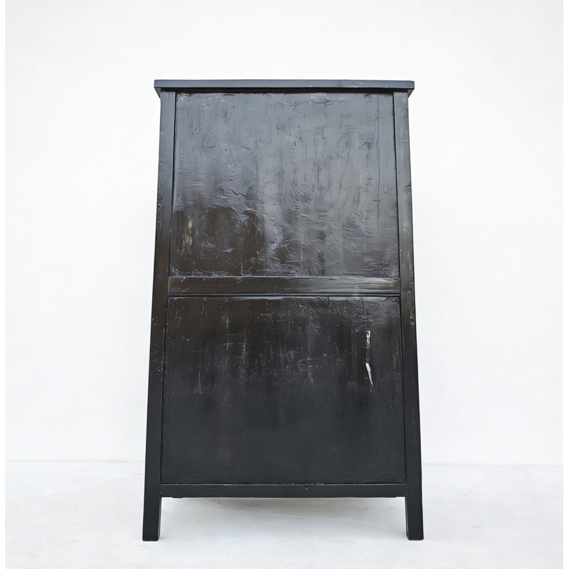 Antique Square-Corner Elm Armoire