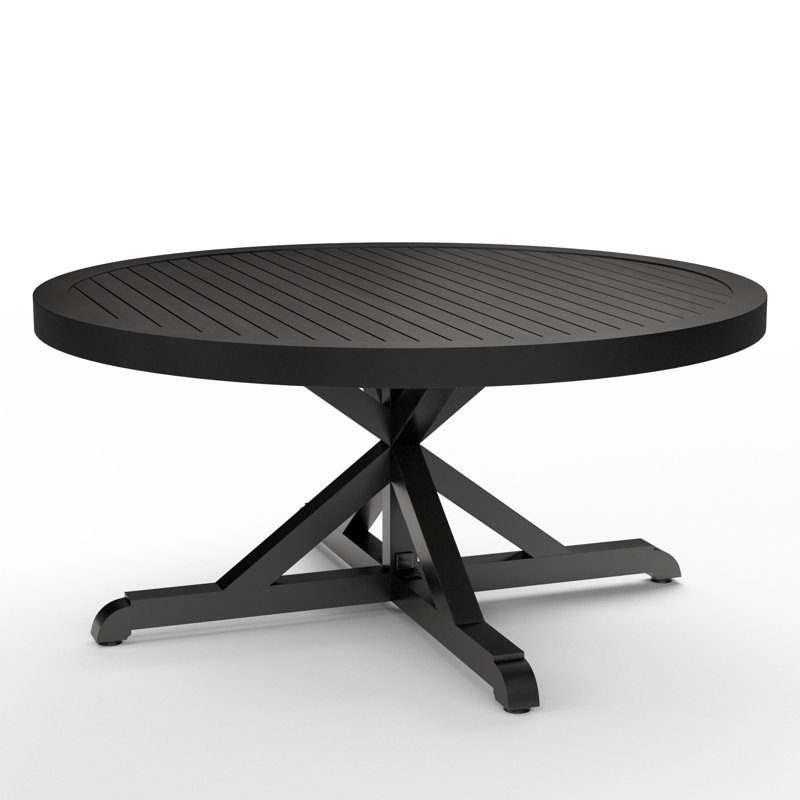 Monterey Round Metal Outdoor Dining Table , 47.99'' in. W 47.99'' in. D, 29.5'' H x 60" W x 60" L